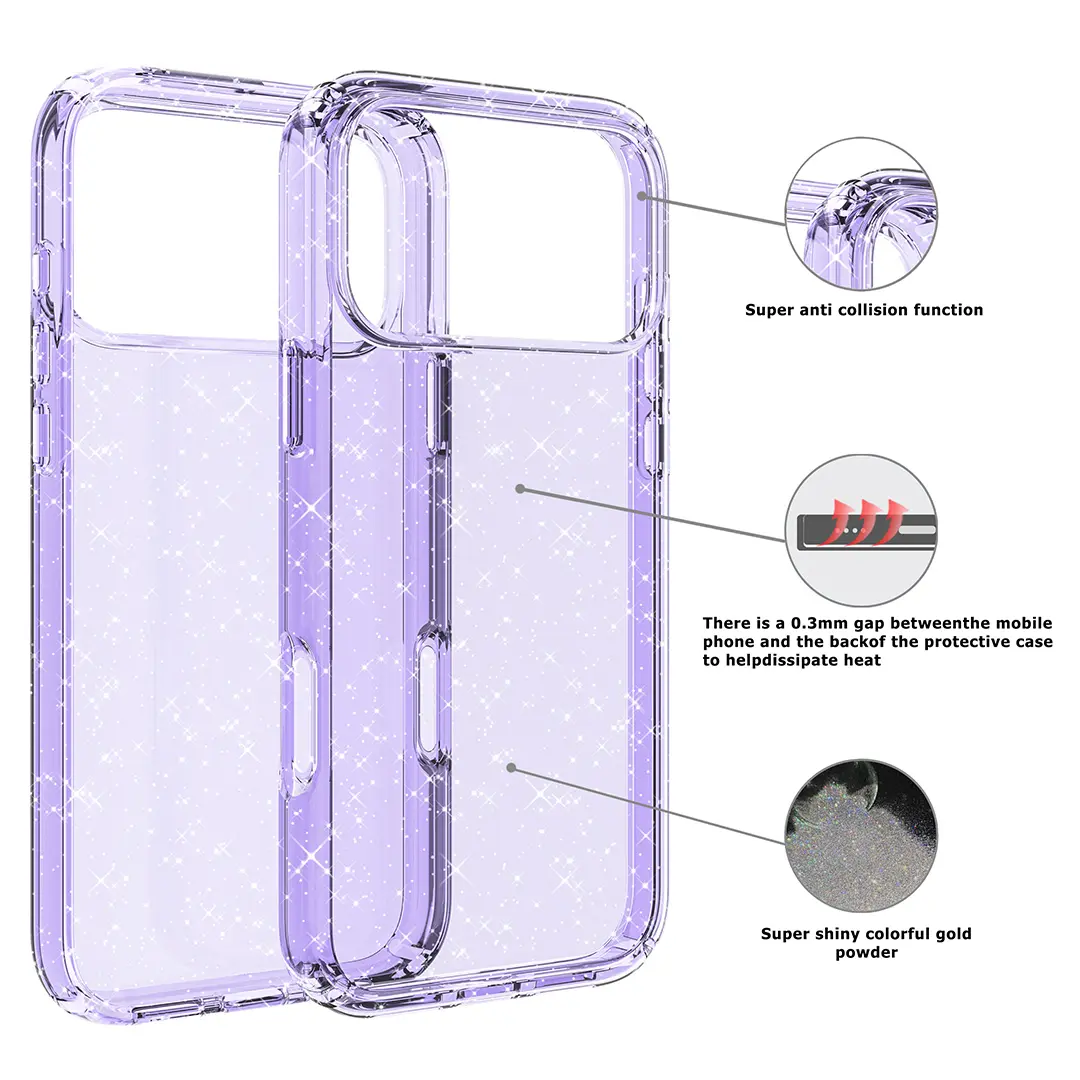 iPhone 17 Pro Max Fleck Glitter Case Purple